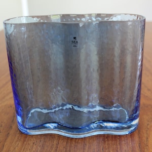 SEA Glassbruk Kosta Sweden Aqua Blue Vase