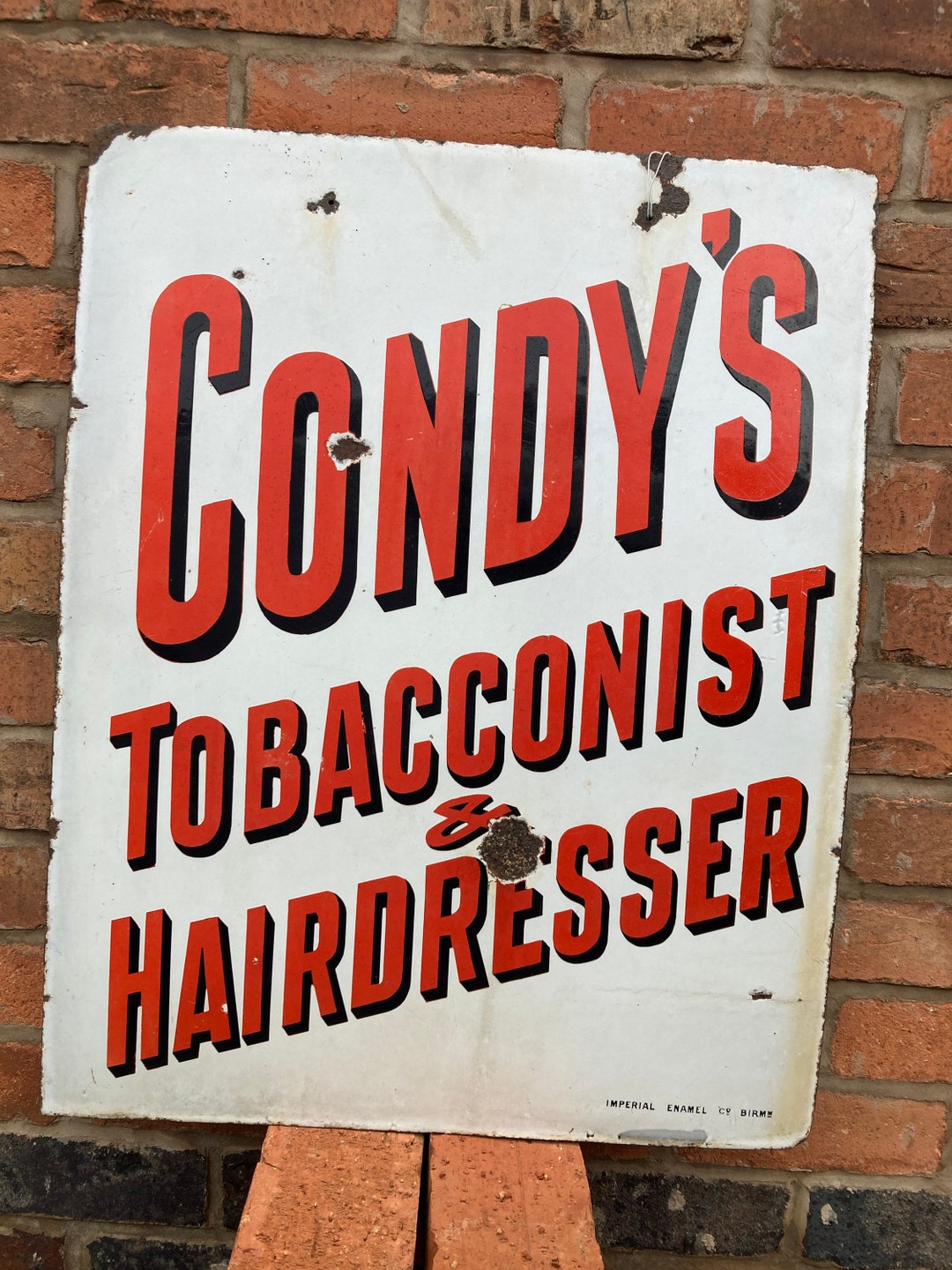 Original Vintage Enamel Sign Condys Tobacconist and - Etsy