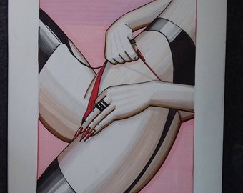 One Finger.  Dominatrix,  Femdom Fetish illustration