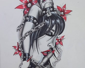 Submission.   Dominatrix Fetish illustration