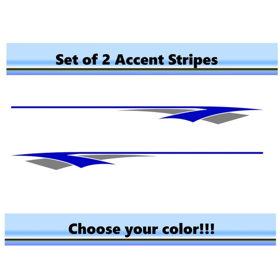 2 Set of RV Car Truck Pontoon Boat Trailer Side Accent Decals Graphics Stripes ST05