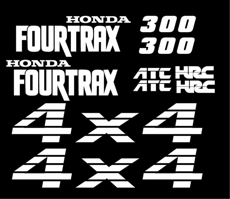 Set of 10 1991 Honda Fourtrax Decals Gas Tank Fenders 300 Etsy