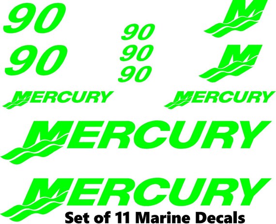 Mercury Marine Cowling Decals 50 HP 11 Set of