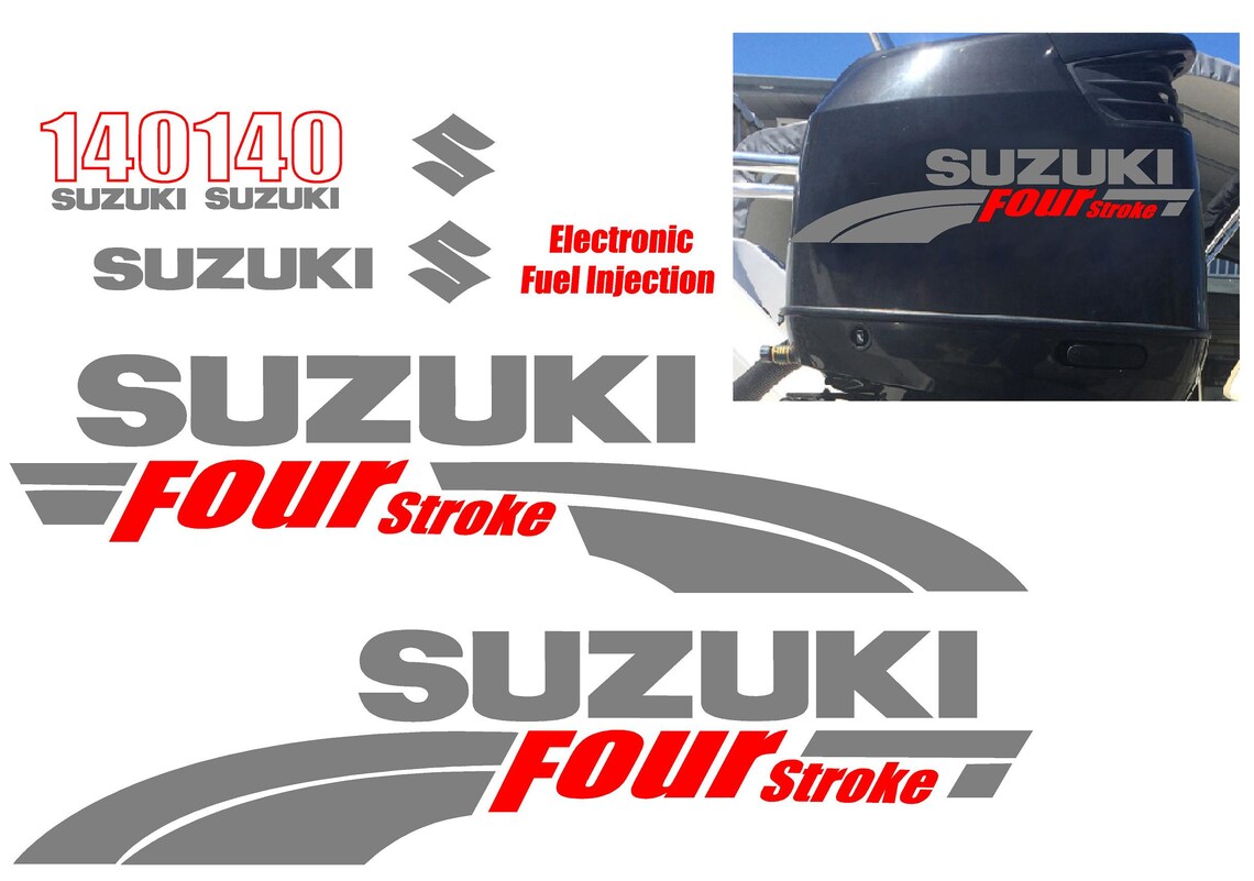 Suzuki 140 HP FourStroke Outboard Decal Kit Replacement Decals Etsy
