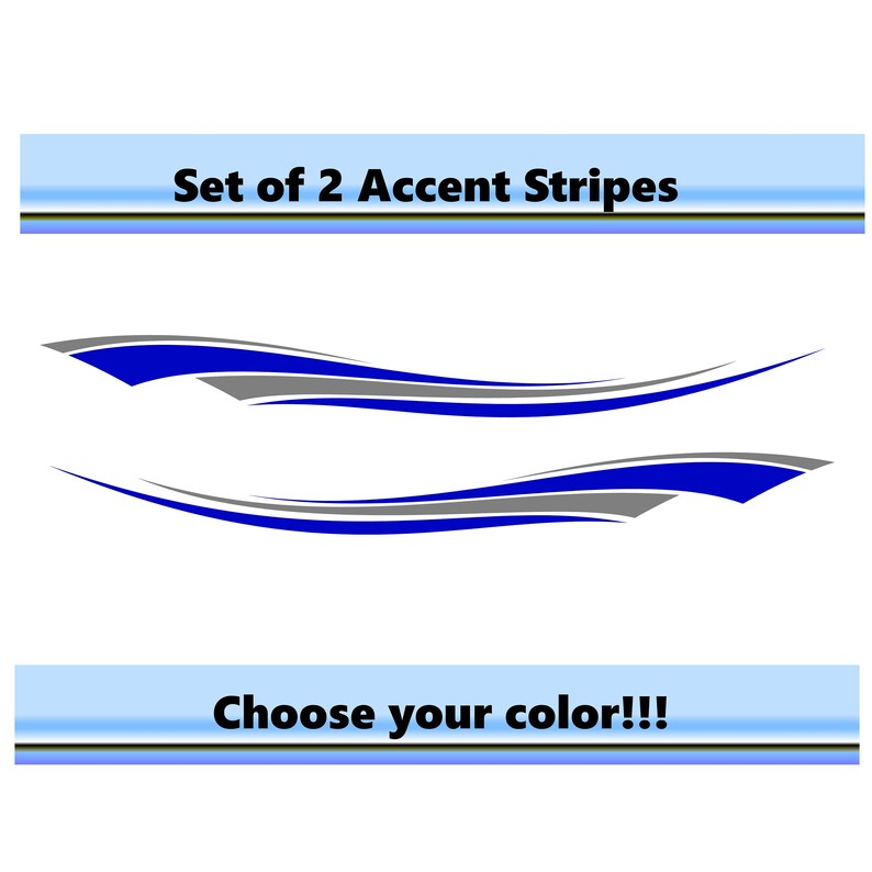 2 Set of RV Car Truck Pontoon Boat Trailer Side Accent Decals Graphics Stripes ST05