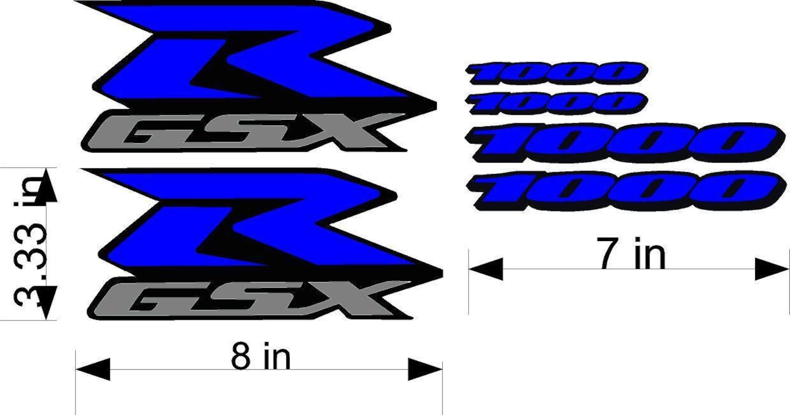 Set of 6 Suzuki Decal 8 GSXR 600 750 Motorcycle 1000 Etsy