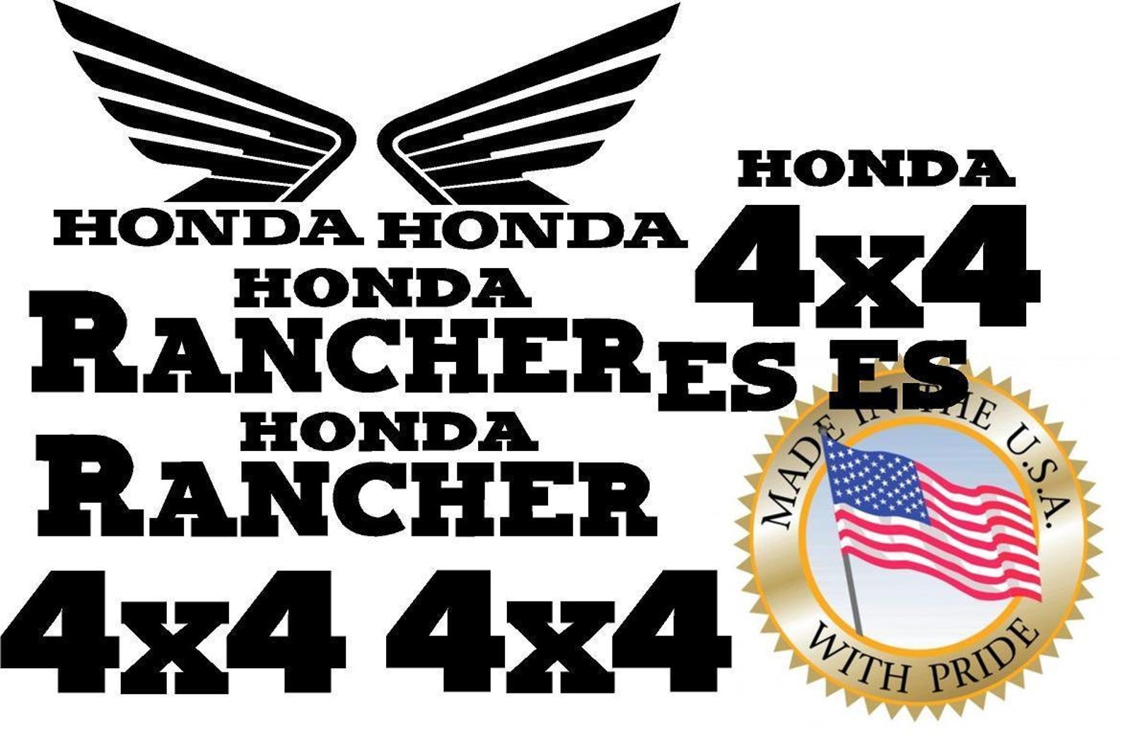 Honda Rancher 350 Trx350 S ES Stickers Decal Emblem Kit Of 9 Etsy
