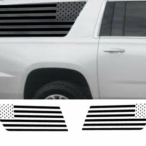 Kit of (2) USA Flag Decal Rear windows GMC Yukon XL 2015-2020 Side American