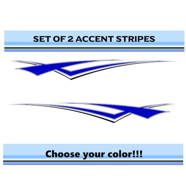 Set of (2) RV Car Truck Pontoon Boat Trailer Side Accent Decals Graphics Stripes ST51