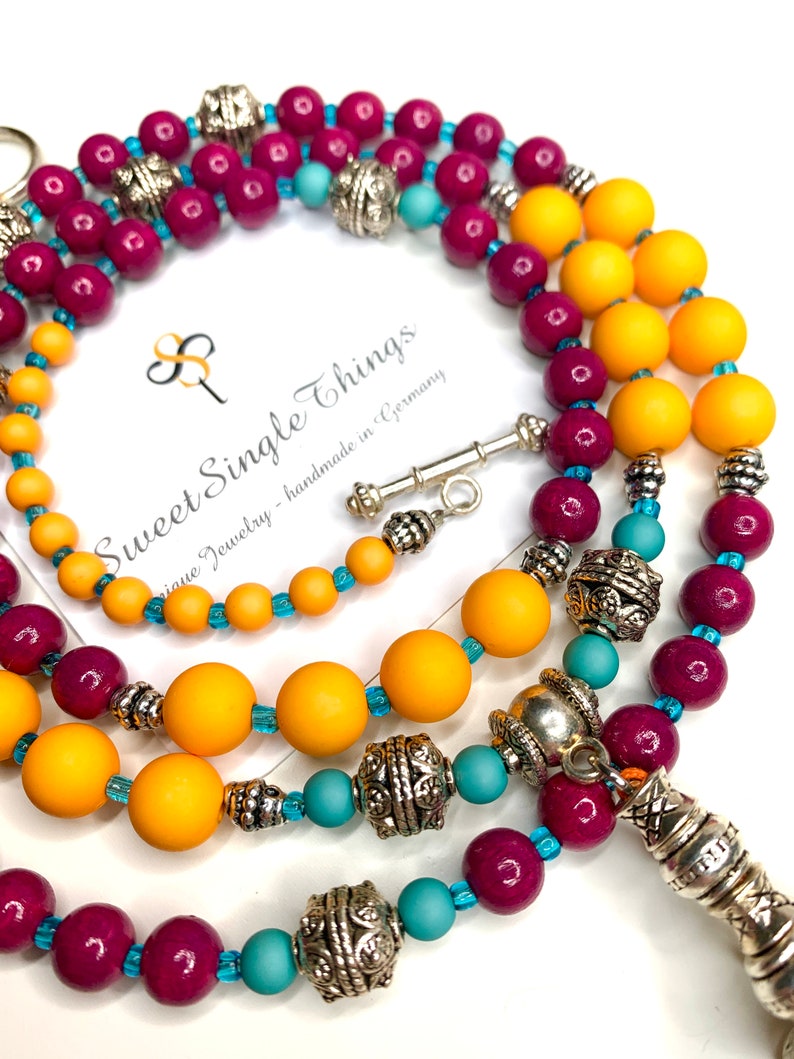 Mala Yoga charm chain style tassel boho hippie ethno jewelry gift gift handmade single item necklace love image 1