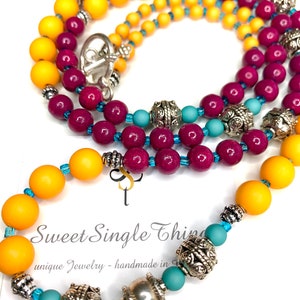 Mala Yoga charm chain style tassel boho hippie ethno jewelry gift gift handmade single item necklace love image 5