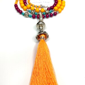 Mala Yoga charm chain style tassel boho hippie ethno jewelry gift gift handmade single item necklace love image 2