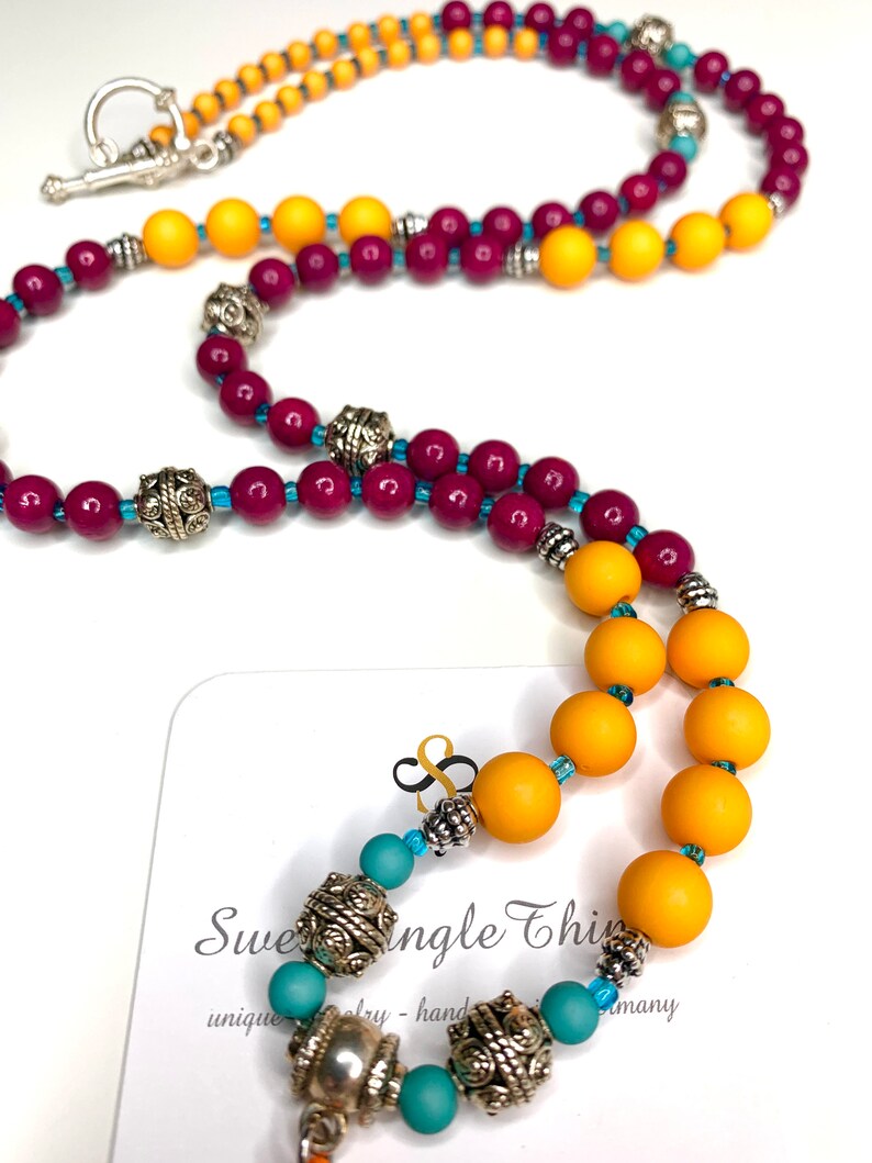 Mala Yoga charm chain style tassel boho hippie ethno jewelry gift gift handmade single item necklace love image 3