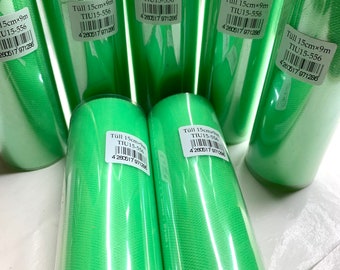 Tulle, tulle rolls, craft supplies, craft accessories, fabrics, ribbons, light green, accessories