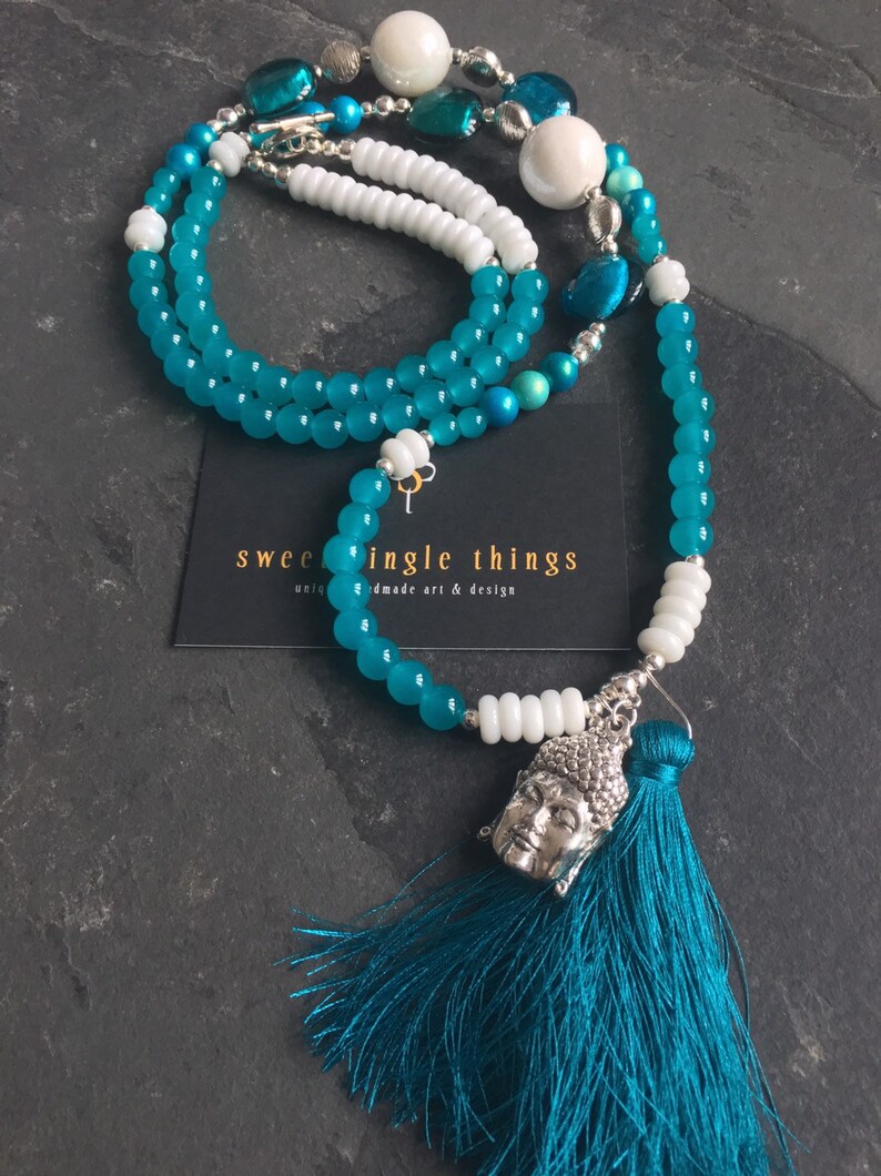 summer tassel necklace ethnic bohemian pearl necklace mala necklace malastyle gift charm necklace yoga Mala gypsy necklace yoga jewelry