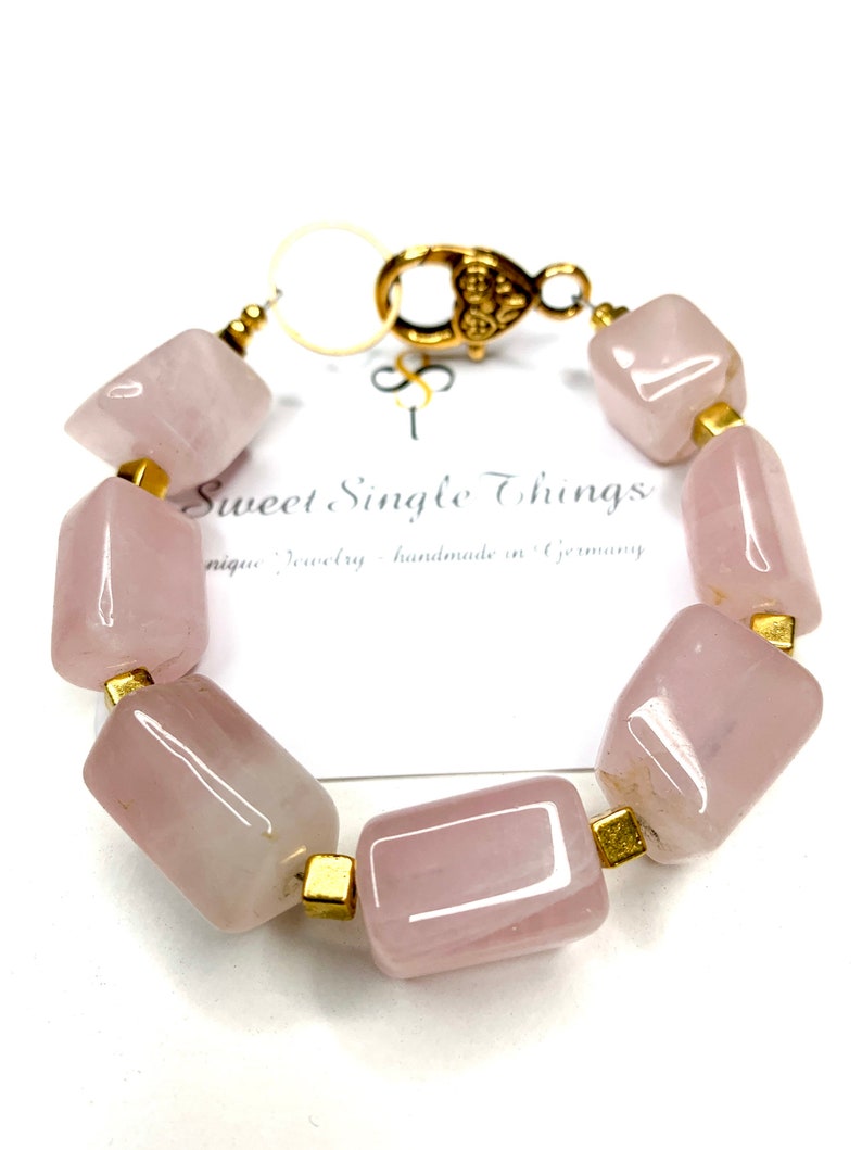 Bracelet bracelet bracelet pearl bracelet rose quartz statement gift gift jewelry jewelry no copy image 6