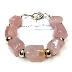 Bracelet - bangle - bracelet - pearl bracelet - statement - rose quartz - gift - jewelry - no copy - woman