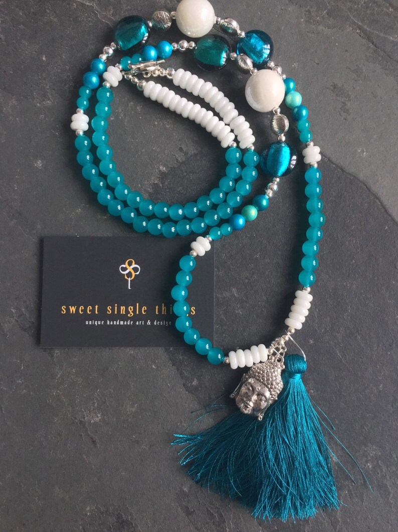 summer tassel necklace ethnic bohemian pearl necklace mala necklace malastyle gift charm necklace yoga Mala gypsy necklace yoga jewelry