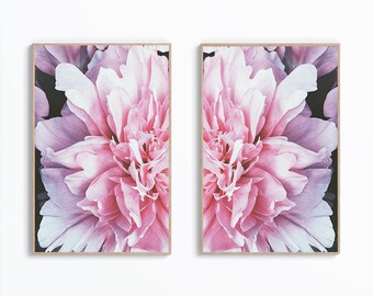 Set mit 2 Pfingstrosen Pink Peony Print, Pfingstrose Printables, Blumendruck, Blumendekor, Schlafzimmer Wandkunst, Digital Download, Pfingstrosen