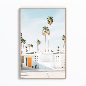 Palm Springs Wall Art Print, Palm Trees Print, Door Poster, Pastel Room Decor, Palm Springs Print, California Wall Decor, Instant Download,