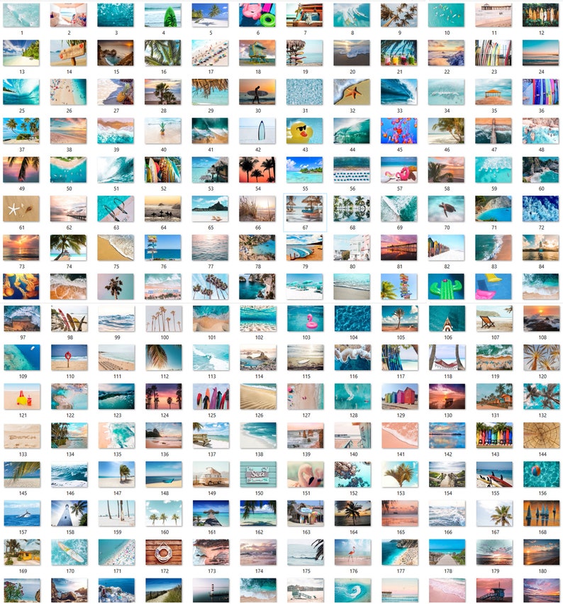 Set of 400 Horizontal Beach Wall Art Prints, Landscape Beach Prints, Boho Surf Prints, California Print, Ocean Photography, Aerial Print Art image 9