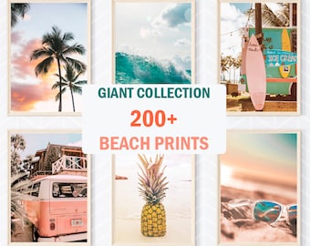 Set of 200+ Beach Wall Art Prints, Tropical Posters, Surf Prints, Boho Beach Print, California Prints, Beach Print, Ocean Print, Summer Art