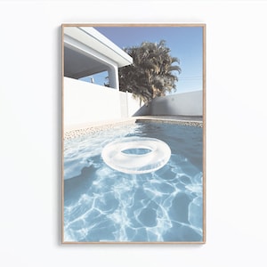 Palm Springs Pool Print, Palm Springs Pool Poster, Tropical Wall Art, Palm Springs Wall Art, Summer Vibes, California Printable, Digital Art