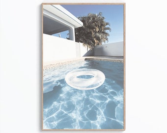 Palm Springs Pool Print, Palm Springs Pool Poster, Tropical Wall Art, Palm Springs Wall Art, Summer Vibes, California Printable, Digital Art