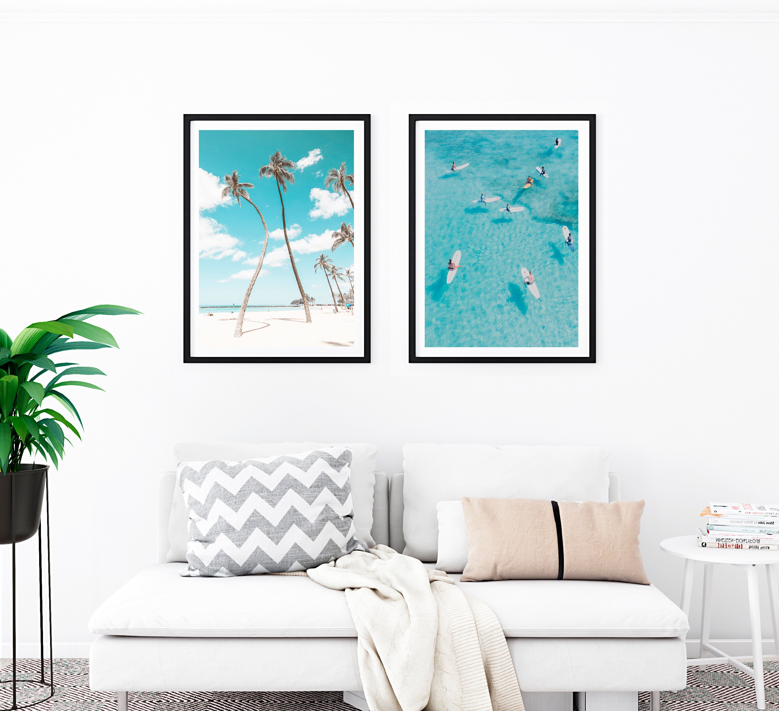 Set of 2 Aerial Beach Wall Art Prints Beach Prints Coastal Etsy