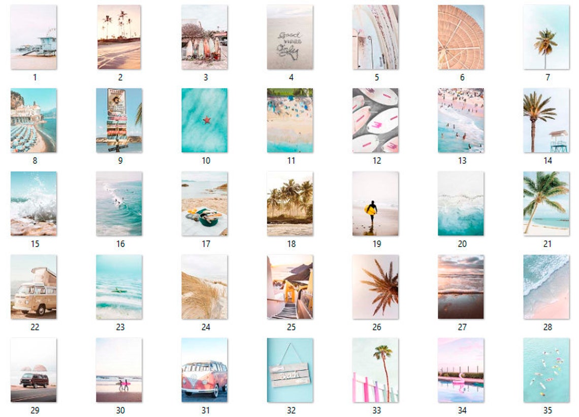 Set of 100 Beach Printable Wall Art Coastal Prints Aerial - Etsy