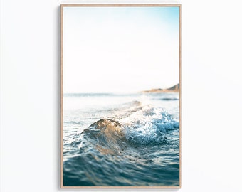 Ocean Wave Photography Art Print, Coastal Wall Decor (Digital Print)