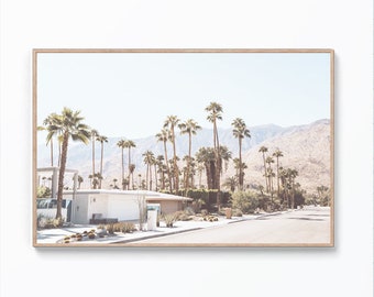 Palm Springs Wall Art Print, Palm Springs Poster, Pastel Wall Decor, California Photography, Boho Neutral Print, Printable Art, Modern Print