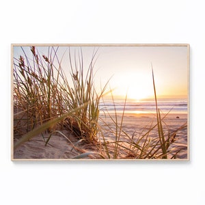 Kust zonsondergang muur kunst print, oceaan zonsopgang print, tropisch strand muur kunst, luchtfoto poster, boho muur decor, digitale print kunst, surf print