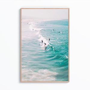 Surfer Wandbild, Surf Poster, Küstendruck, Surf druckbare Kunst, Surf Wand Dekor, Ozean Welle Foto, Digitale Kunst, Sofortiger Download