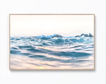 Ocean Wall Art Print, Waves Print, Pastel Ocean Print, Boho Ocean Poster, Digital Ocean, Ocean Modern Wall Art, Coastal Decor, Printable Art