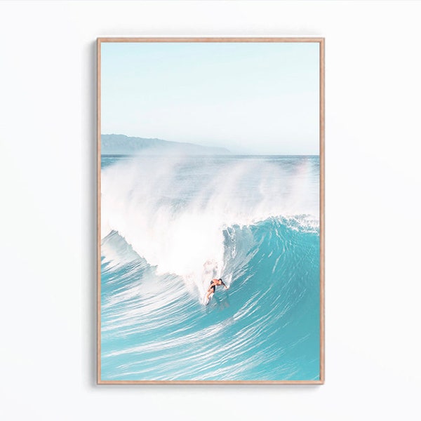 Surfing Wall Art, Aerial Surf Print, Surf Poster, Surfing Photography, Surf Print, Beach Decor, Ocean Wave Digital Print, Coastal Art Print