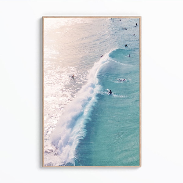 Surf Print, Ocean Waves Wall Art, California Surfers Poster, Ocean Surf Photo, Beach Decor Wall Art, Surfers Digital, Large Printable Art
