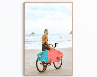 Surf Digital Print, Surfer Printable, Large Surf Poster, Surf Prints, Surfboard Wall Art, Surfing Wall Art Print, California Beach Print Art