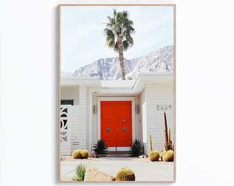 Impresión para puerta de Palm Springs, arte mural imprimible de Palm Springs, póster de Palm Springs, impresión de California, arte mural digital, decoración moderna, arte digital