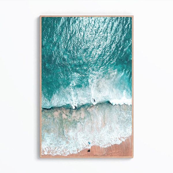 Aerial Surfers Print, Surf Print, Surf Wave Wall Art, Ocean Wave Printable, Surfing Photography, Surfboard Print, Aerial Surf Digital Print