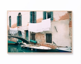 Laundry Room Print, Venice Clothline Printable, Laundry Room Decor, Italy Clothline Wall Art, Digital Download Print, Italy Laundry Photo