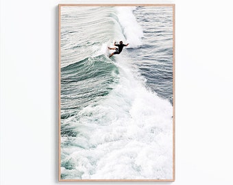 Surfing Printable Art, Surfers Poster, Aerial Photography, Aerial Surf Print, Surfing Wall Art, Surf Digital Art Print, Ocean Wave Art Print