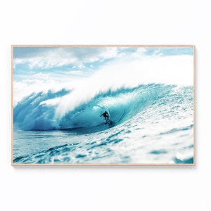 Surfen Wand Kunstdruck, Große Welle Druck, Luft Surfen Druck, Surf Poster, Luftbildfotografie, Ozeanwelle Druck, Surf Druck, Tropischer Druck