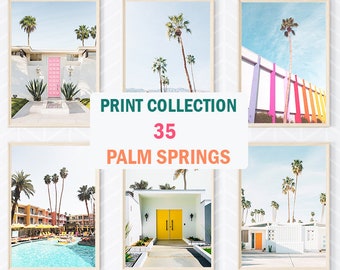 Set of 35 Palm Springs Wall Art Prints, Palm Springs Print, Palm Springs Poster, California Print, Palm Tree Wall Art, Gallery Print Set