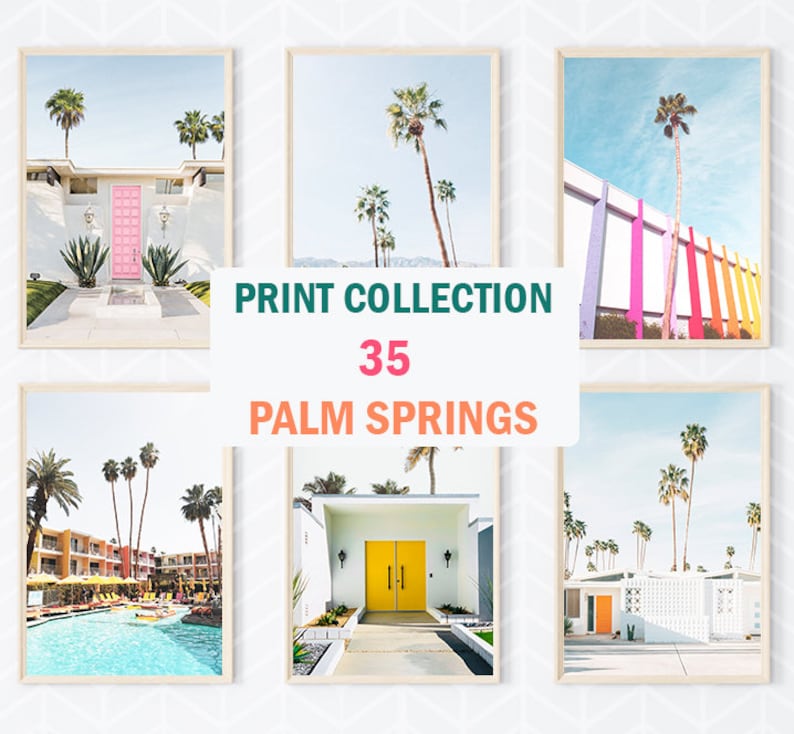Set of 35 Palm Springs Wall Art Prints Palm Springs Print Etsy