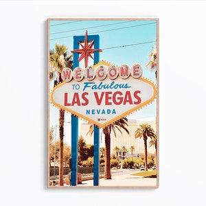 Impresión de Las Vegas, Arte mural de Las Vegas, Impresión "Bienvenido a la fabulosa Las Vegas", Impresión de viaje a Estados Unidos, Arte fotográfico de Las Vegas, Letrero digital de Las Vegas