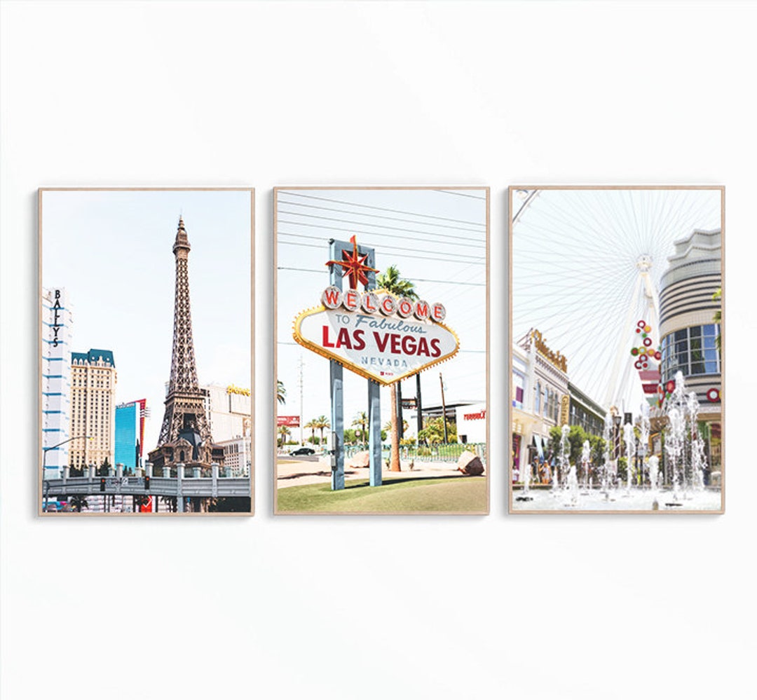 Set of 3 Las Vegas Prints, Las Vegas Wall Art, to Las Vegas