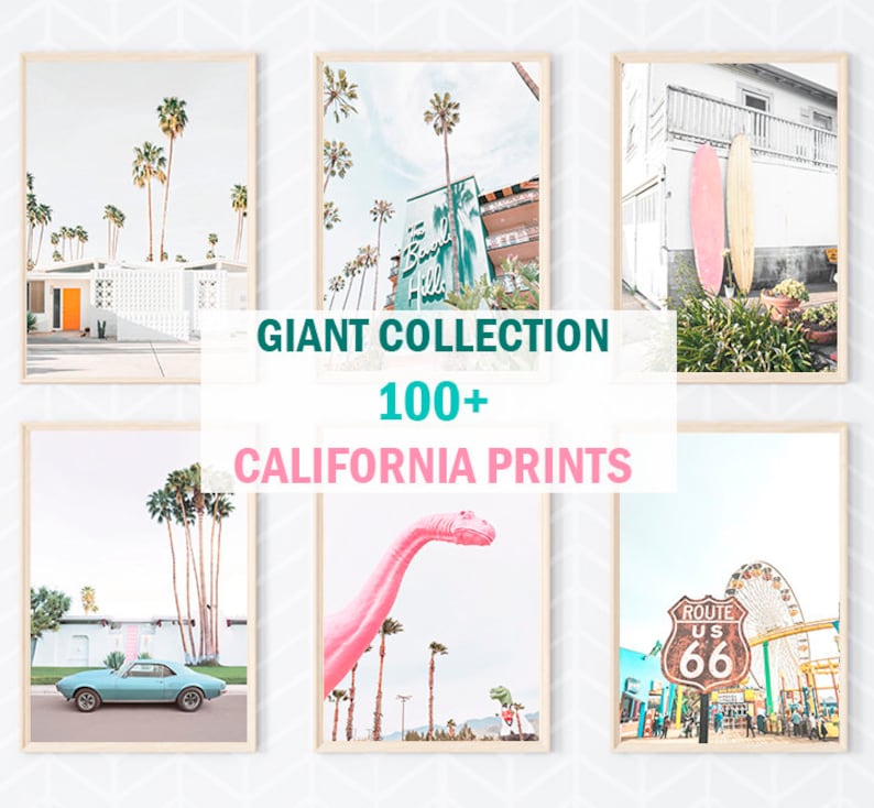 Set of 100 California Prints California Wall Decor Etsy