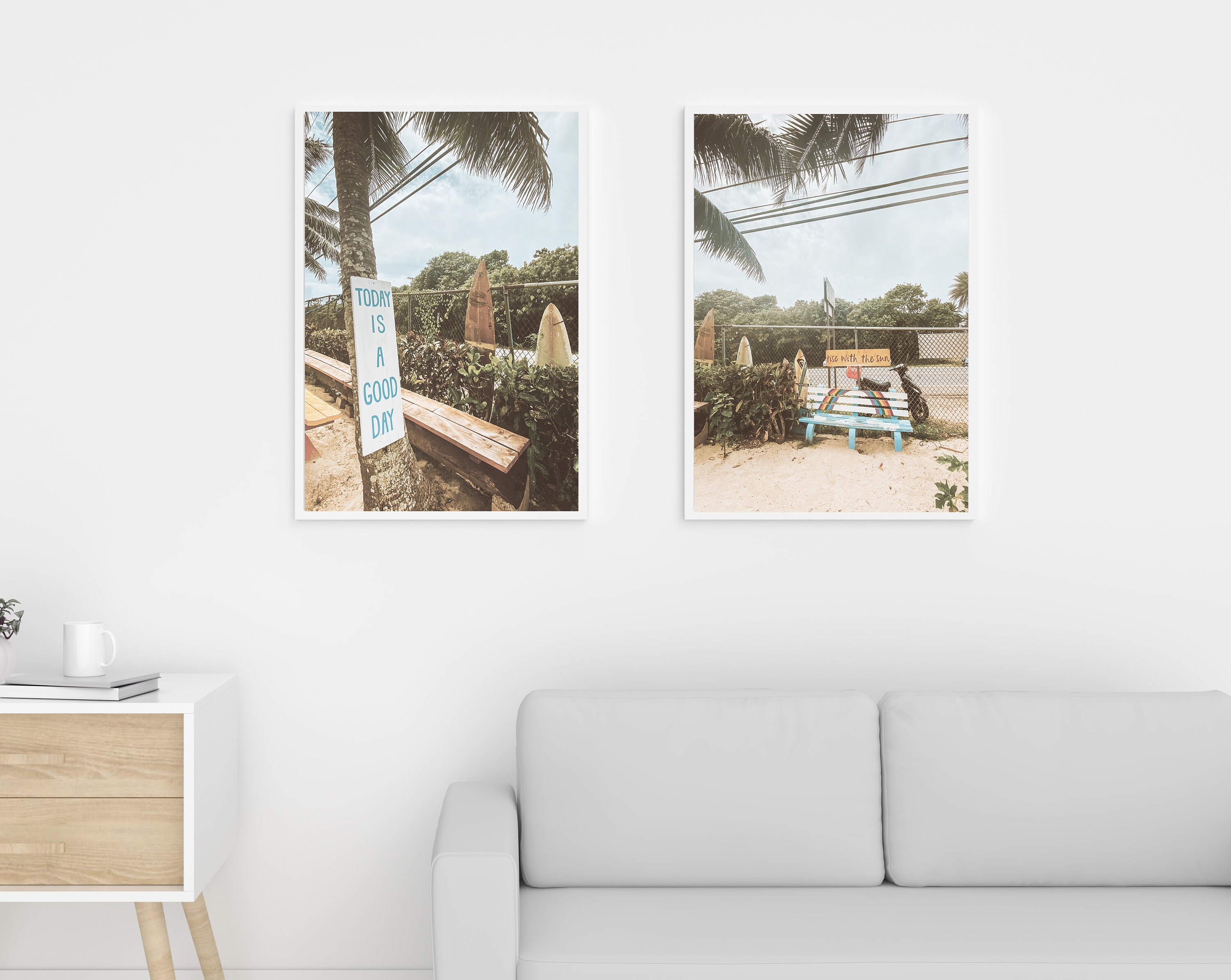 Vintage Surf Wall Art Set of 3 Boho Surf Prints Surf Etsy