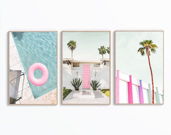 Set Of 3 Palm Springs Photography Arts, California Digital Poster, Palm Trees Wall Decor, Midcentury Print, Tropical Wall Art, Printable Art